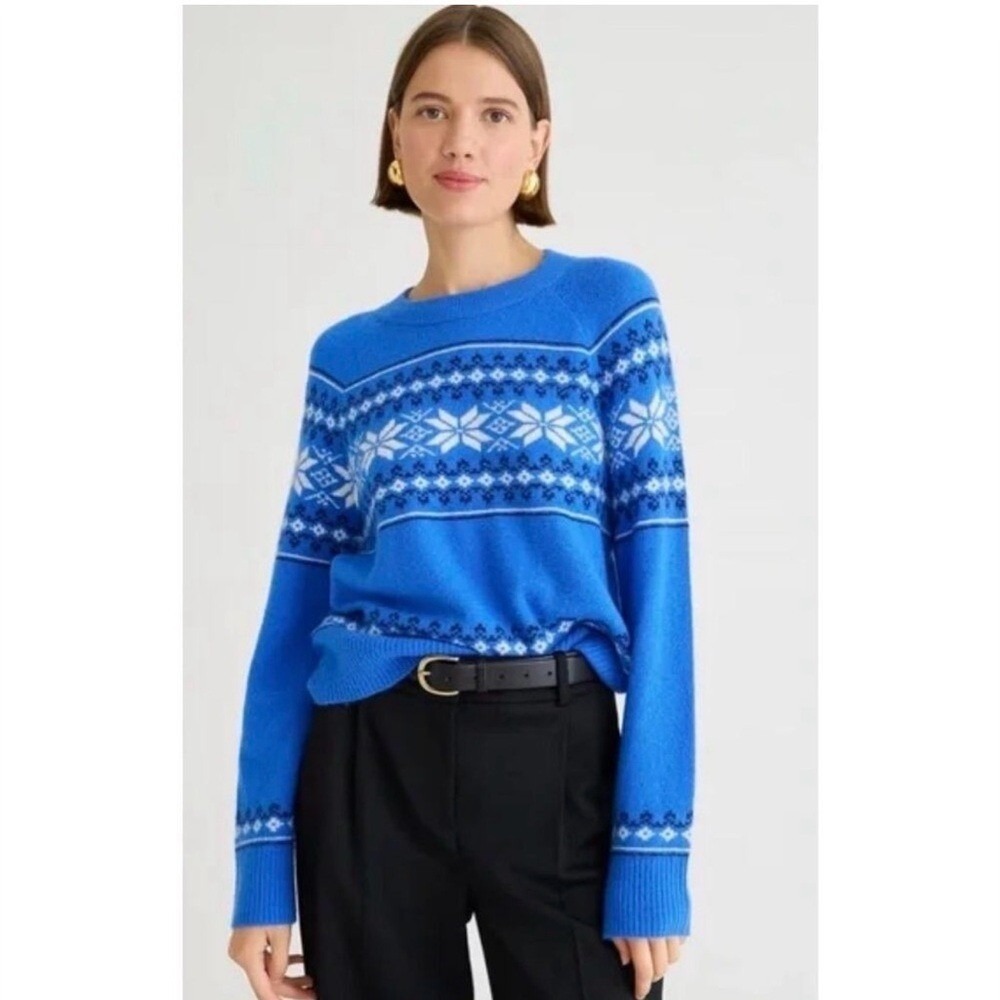 J. Crew Fair Isle crewneck sweater in Supersoft yarn Size M